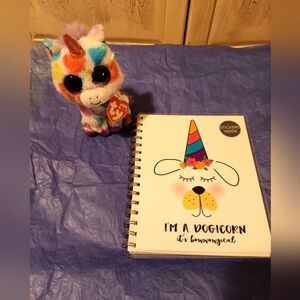 CUTE Dogicorn Journal and Ty Stuffed Unicorn 🦄
